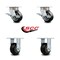 Service Caster 4 Inch Kingpinless Rubber on Aluminum Wheel Caster Brakes 2 Rigid SCC, 2PK SCC-KP30S420-RAR-SLB-2-R-2 - alternate 4